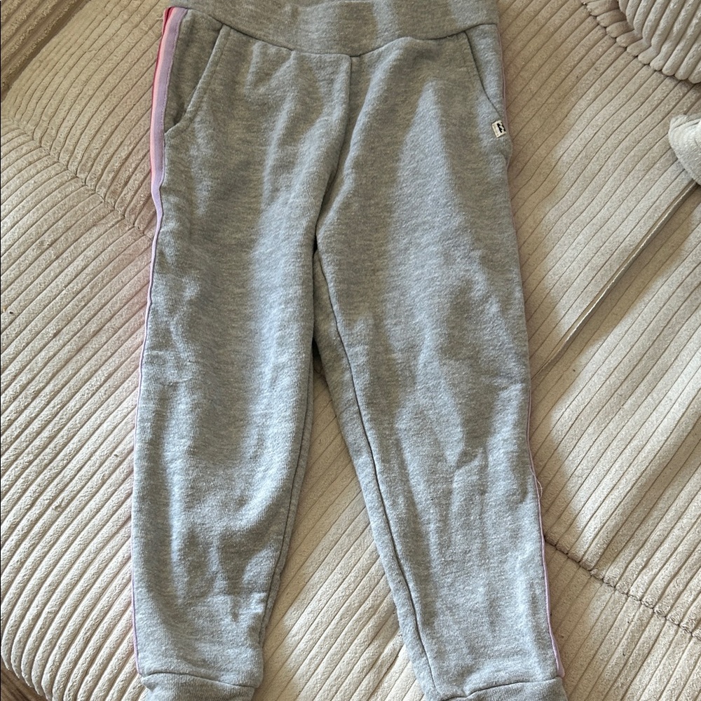 Billabong Kids Grey Joggers with Pink Side Stripe